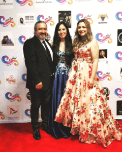 From left, Elton Monroy with Luly Del Real and Fatima Melendez McGrew who was also honored