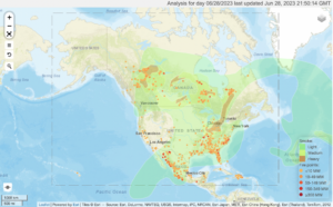 Smoke map for June 28, 2023. National
