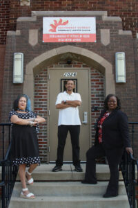 From left, Carmensita Buentello Clinical Case Manager, James Phillips Community Service Coordinator and LaNeice Jones Chief Executive Officer of the SWDCJC. Photo provided by Luciana Vega