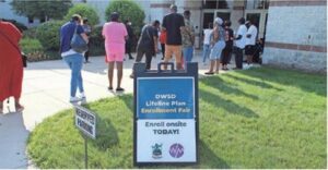 Residents wait for the opening of an enrollment event for the city of Detroit's Lifeline Plan, a water affordability program, at the Second Ebenezer Church on Aug. 9. PROVIDED BY THE DETROIT WATER AND SEWERAGE DEPARTMENT