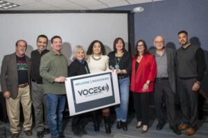 VOCES Team members, from left to right: Len Radjewski, Maurizio Dominguez, Aaron Barndollar, Maria Elena Rodriguez, Irma Andrade-Guzman, Martina Guzman, Tanya Saldivar Ali, Ozzie Rivera and Luis Ali