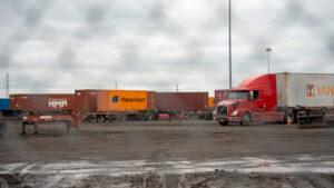 The Livernois Intermodal Facility in Southwest Detroit plays a critical role in Michigan’s freight network. It is among the sites poised to benefit from over $67 million in federal funding secured by the Michigan Department of Transportation for statewide infrastructure improvements. (Planet Detroit photo by Brayan Gutierrez)