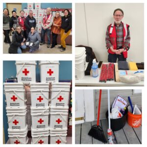 Volunteers from the American Red Cross and LA SED take a break from distributing much needed supplies at the LA SED Senior and Youth Center, only blocks from the affected area