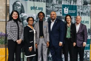 Detroit Mayor Mike Duggan, far right, was joined by city and civic leaders to announce the opening of GDYT summer job applications for Detroit youth ages 14-24. Photo provided by: City of Detroit