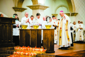 Archbishop Weisenburger celebrates the Chrism Mass in 2023 with the priests of the Diocese of Tucson.