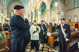 Members of the parish and community celebrate the feast of Ste. Anne at the Basilica of Ste. Anne in southwest Detroit on July 26, 2021. (Photo by Valaurian Waller | Detroit Catholic)