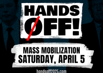 “Hands off” our health care, our schools, our Social Security, and our rights!