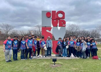Photo of Cesar Chavez Academy’s High School Robotics team, the AzTech Eagles, after their successful performance at the FIRST State Robotics Competition. Photo taken by the AzTech Eagles robotics team.