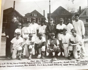 The 1961 Most Holy Trinity baseball team.Vic Venegas is standing at the far right (facing the viewer).
