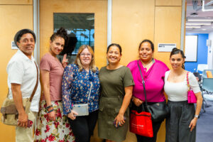 Detroit Councilmember Gabriela Santiago-Romero, center, with program participants.