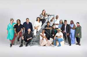 2025 Kresge Fellows from left-right: Elise Marie Martin, Taurus Burns, Louis Aguilar, Maya Davis, Kimberly LaVonne, Slumdog Visionaire, Marwa Helal, Donald Calloway, Brittany Rogers, Beenish Ahmed, Ivan Montoya, April Anue Shipp, Allana Clarke, Malak Cherri, Anetria Cole. Photo credit: JennyRisher