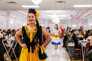 Yeiralexy García, representing Reynosa, Tamaulipas, walks the runway during the traditional dress portion.