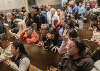 A prayer during the Mass for the Immigrants.