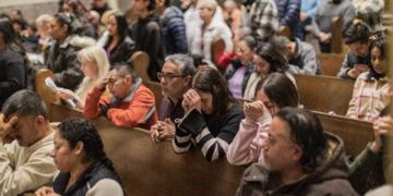 A prayer during the Mass for the Immigrants.
