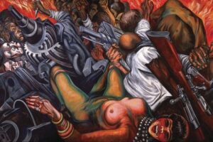 De “Katharsis”, el mural aterrador y a la vez satírico de Orozco. (Museo del Palacio de Bellas Artes)
