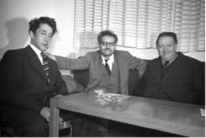 Los “Tres Grandes” del movimiento muralista de México: Siqueiros, Orozco y Rivera. (Colegio de San Ildefonso)