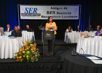 Joi Harris, President and CEO of DTE Energy presents a keynote address.